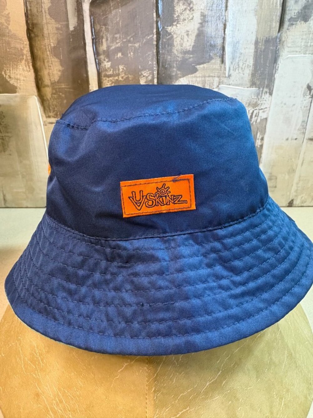 UV Skinz Toddler Boy Floppy Bucket Hat Reversible Navy Blue Truck Tractor 5